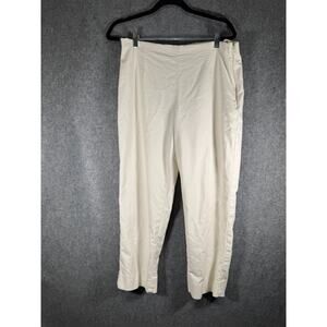 Zozo‎ Pants Women 14 White Side Zip Cropped Pull On Nautical Coastal Mature